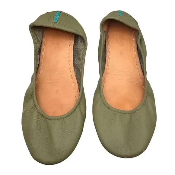 Tieks Olive Green Women's Ballerina Flats Size 10 - Picture 2 of 6